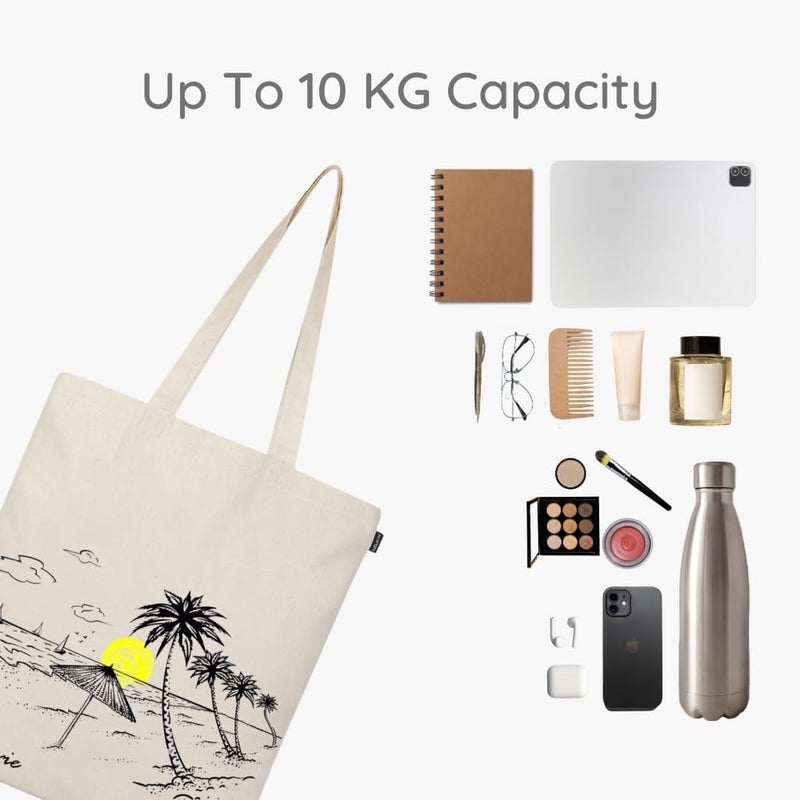 EcoRight Eco Right Canvas Reusable Cotton Tote Bag for Women, for School, Grocery, Shopping, Beach & Gifts for Womens - Image 2